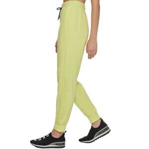 DKNY Womens Fleece Logo Joggers Gym Workout Gymgirl Sunny Lime Green Small NWT
